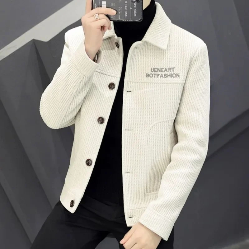 Man Coat Spring Autumn Slim Fit Wool Blends Jacket for Men Original s Fast Delvery Stylish y ner Y2k Aesthetic 241213