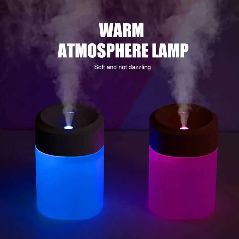 200ML Mini Humidifier USB Ultrasonic Air Humidifier LED Lamp Essential Oil Diffuser Car Purifier Aroma Anion Mist Maker PortableXJ241213