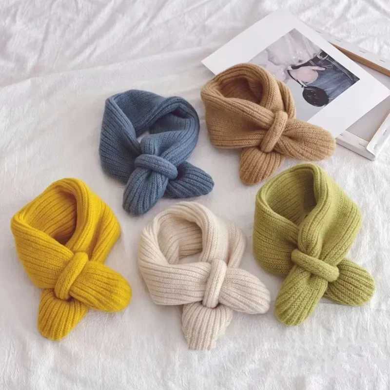 Scarves Wraps New Brand Scarf for Children Baby Warm Scarves Girls Winter Scarf for Kids Wool Collar Baby Scarves H241213