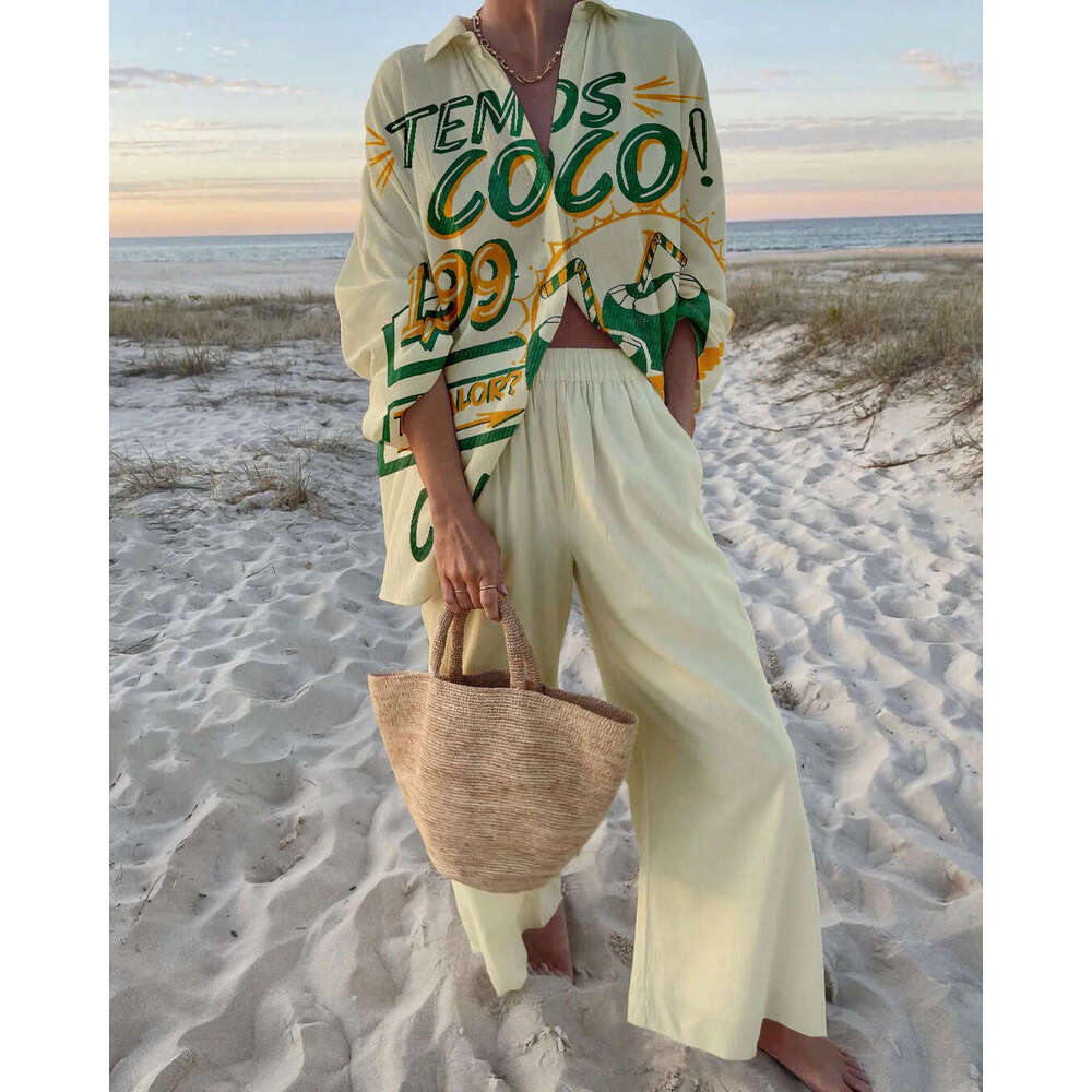 3D Digital Printing Women's Long Sleeved Shirt And Pants Set Pod Custom Trendy Clothing Fashion Casual Temperament
