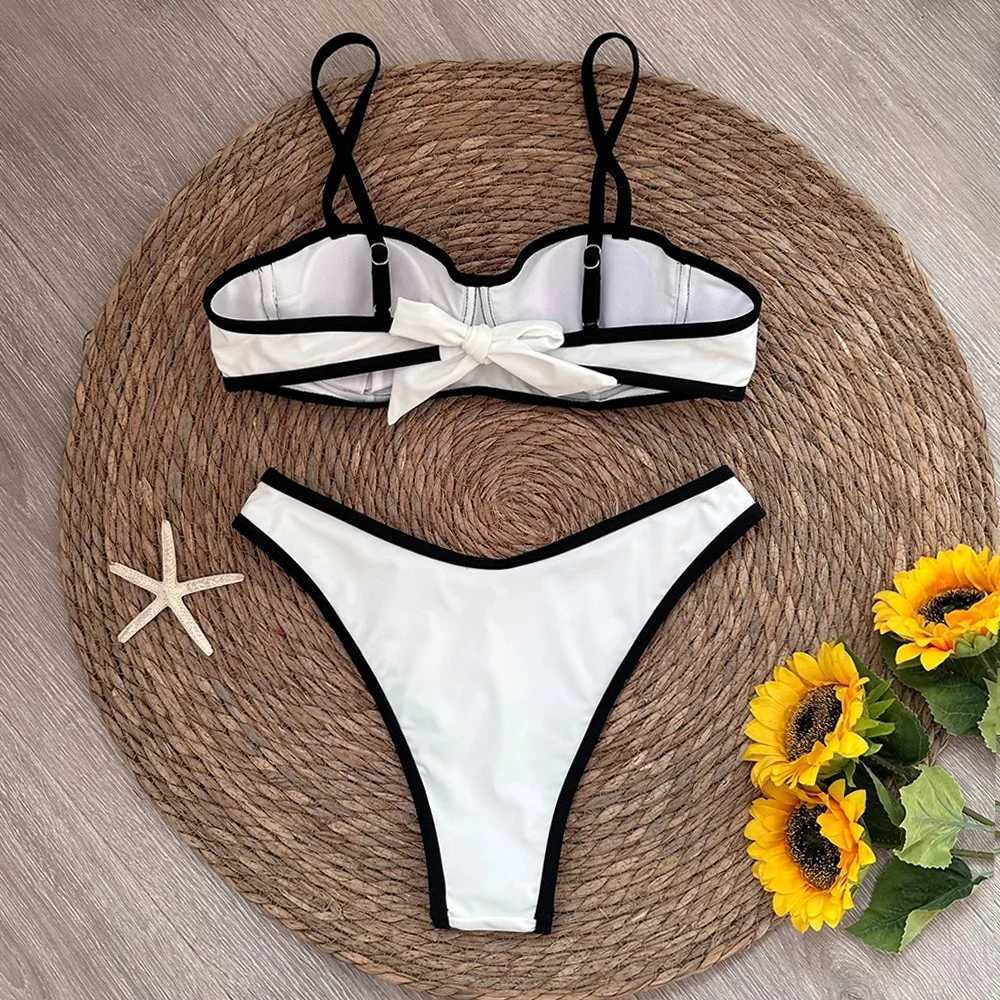 Sexy Splicing Micro Bikini 2024 Women Swimsuit Fa Swimwear Thong Bikinis Set Brazilian Halter Beach Wear Bathing SuitXJ241212