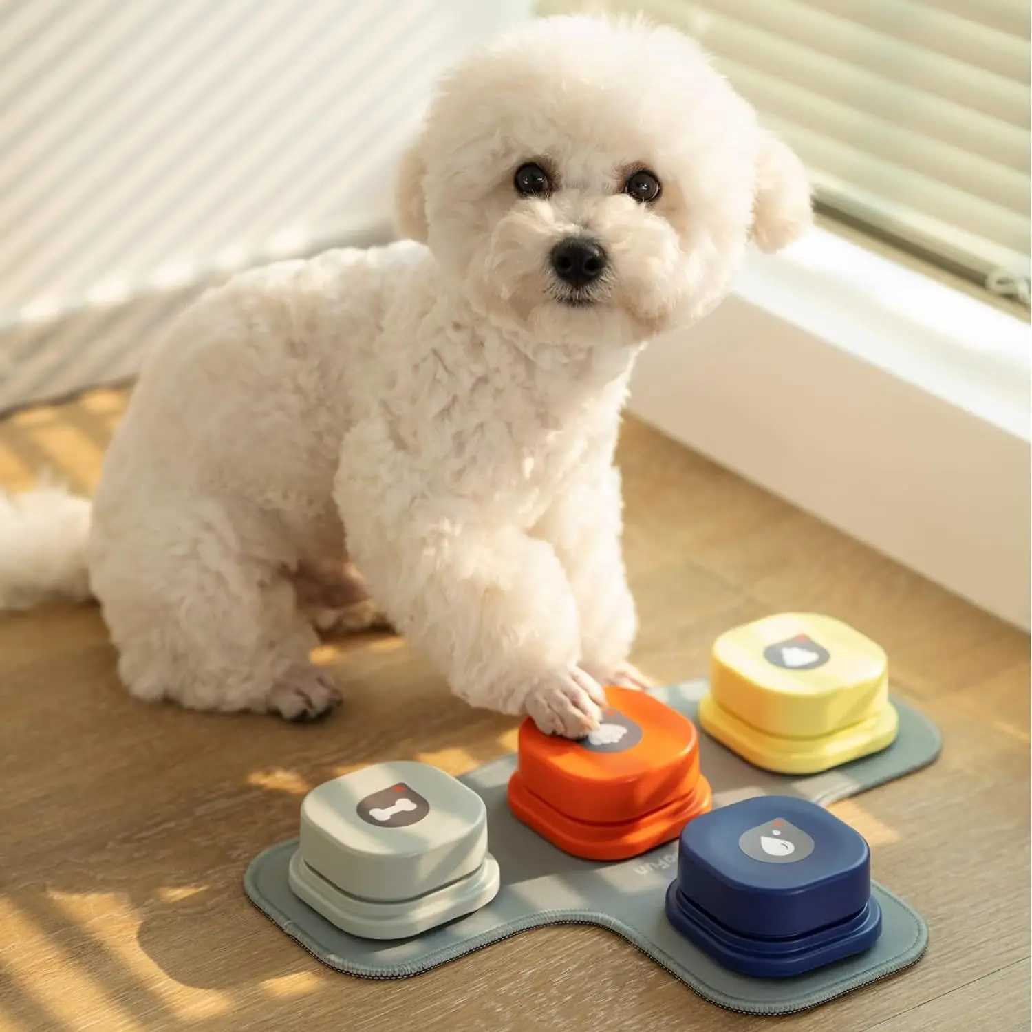 Mewoofun dog button for communication dog training speaking button with pad and sticker dog clicker 4 packs of rubber pads X241213