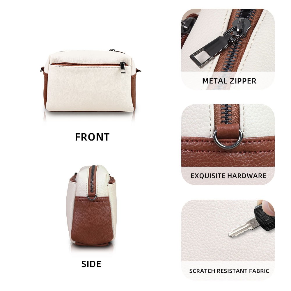 Chic Small Square Vintage Shoulder Bag for Women Featuring Multilayer Zip Design