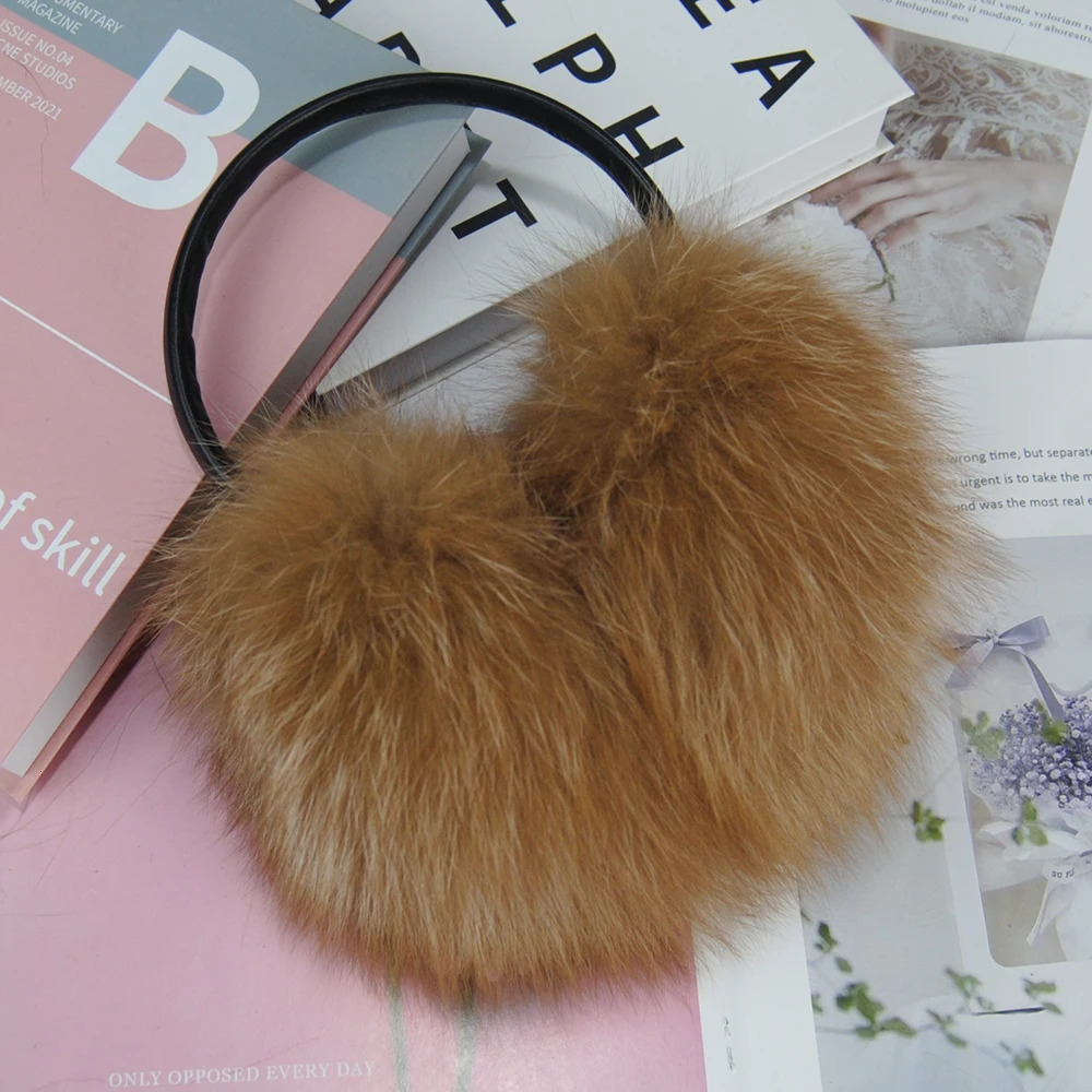 womens fox fur earmuffs for winter women warm and genuine fox fur earmuffs for girls oversized womens fur earmuffs 241211