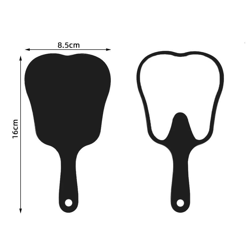 1 Pc Tooth Shape Handheld Mirror 8.5x16cm Small Size Cute Portable High Definition Dental Makeup Mirrors With Handle For GirlsXJ241213