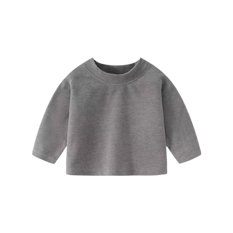 Baby Boy Warm Base Layers - Extra Thick Knit Winter Tee with High Neckline