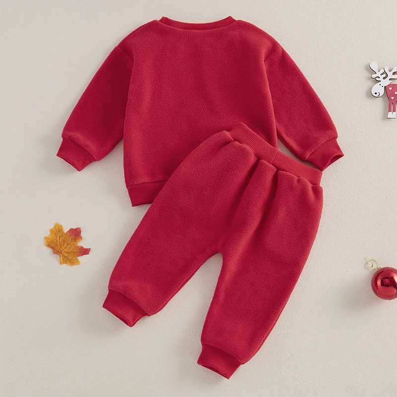 New 0-4 Years Christmas Girls Boys Clothing Set Gingerbread Embroidery Pullover Top + Pants 2Pcs Suit For Kids Children Outfit W241213