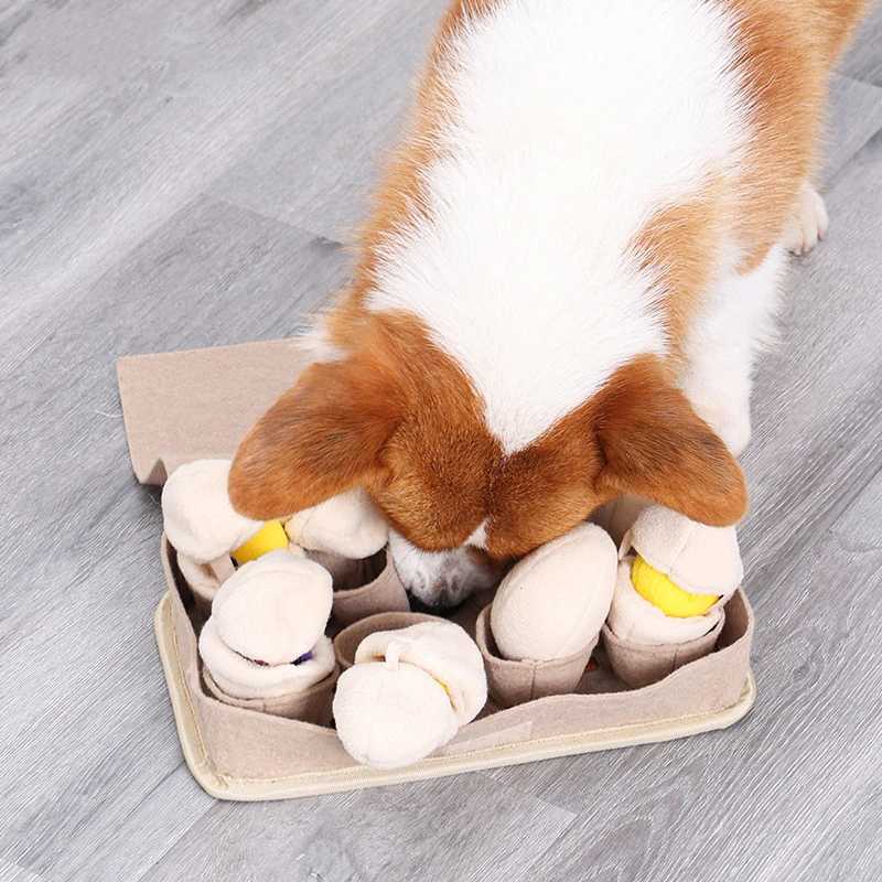 Circular Egg Box Shape of Dog Smell Toy Soft Pet Nose Working Smell Box Training Feeding Felt Dog Game Box Puzzle X241213