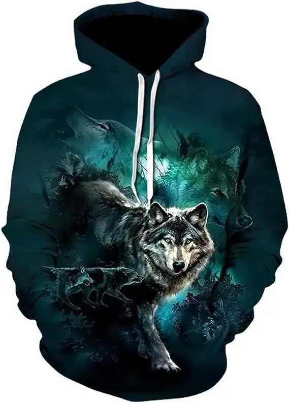 New Mens Animal Series 3D Wild Boar Printed Sportswear Casual Fashion Womens Y2K Hoodie Pullover Street Big Sudaderas W241213