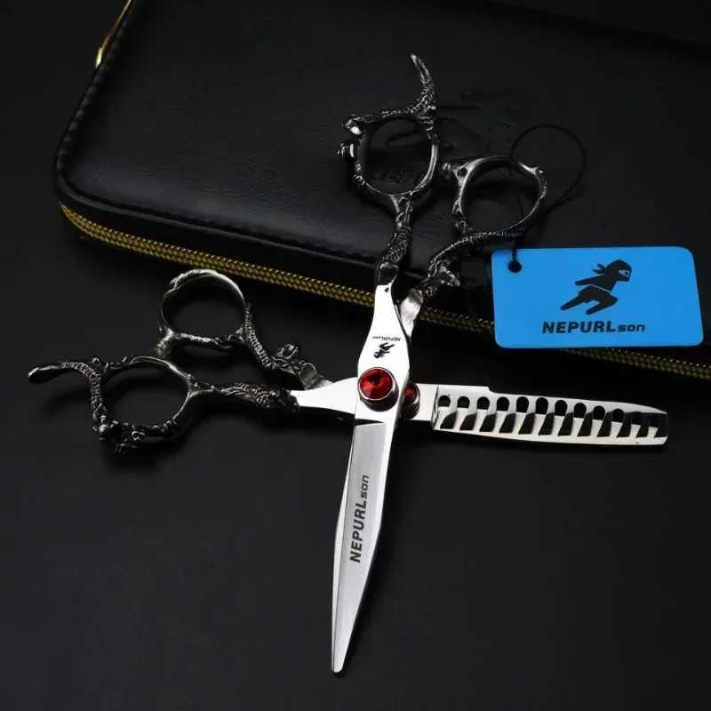 New Arrival Professional Japan 440c Ruby Bearing Hair Scissors Cutting Barber Haircut Thinning Shears Hairdresser Scissors Z241213