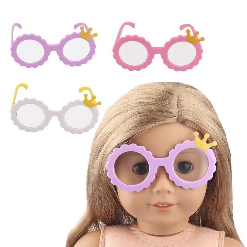 Sunglasses Cute Doll Sunglass For American 18 Inch Girl Dolls Beach Party Travel Glasses For 43cm Baby New Born DIY Doll Girls Toy Gift H241213