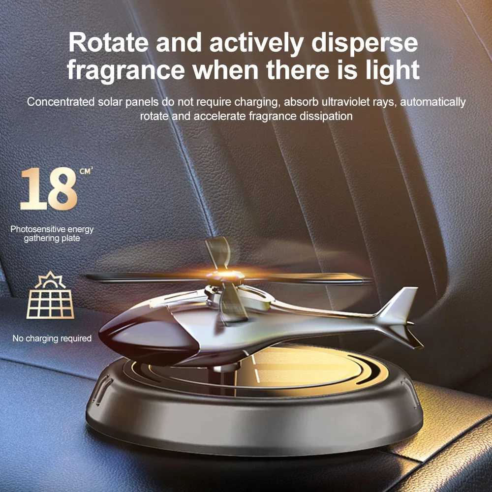 Alloy+ABS Solar Aroma Diffuser Car Air ener Automatic Rotation Dashboard Fragrance Heliter Auto Aroma OrnamentsXJ241213