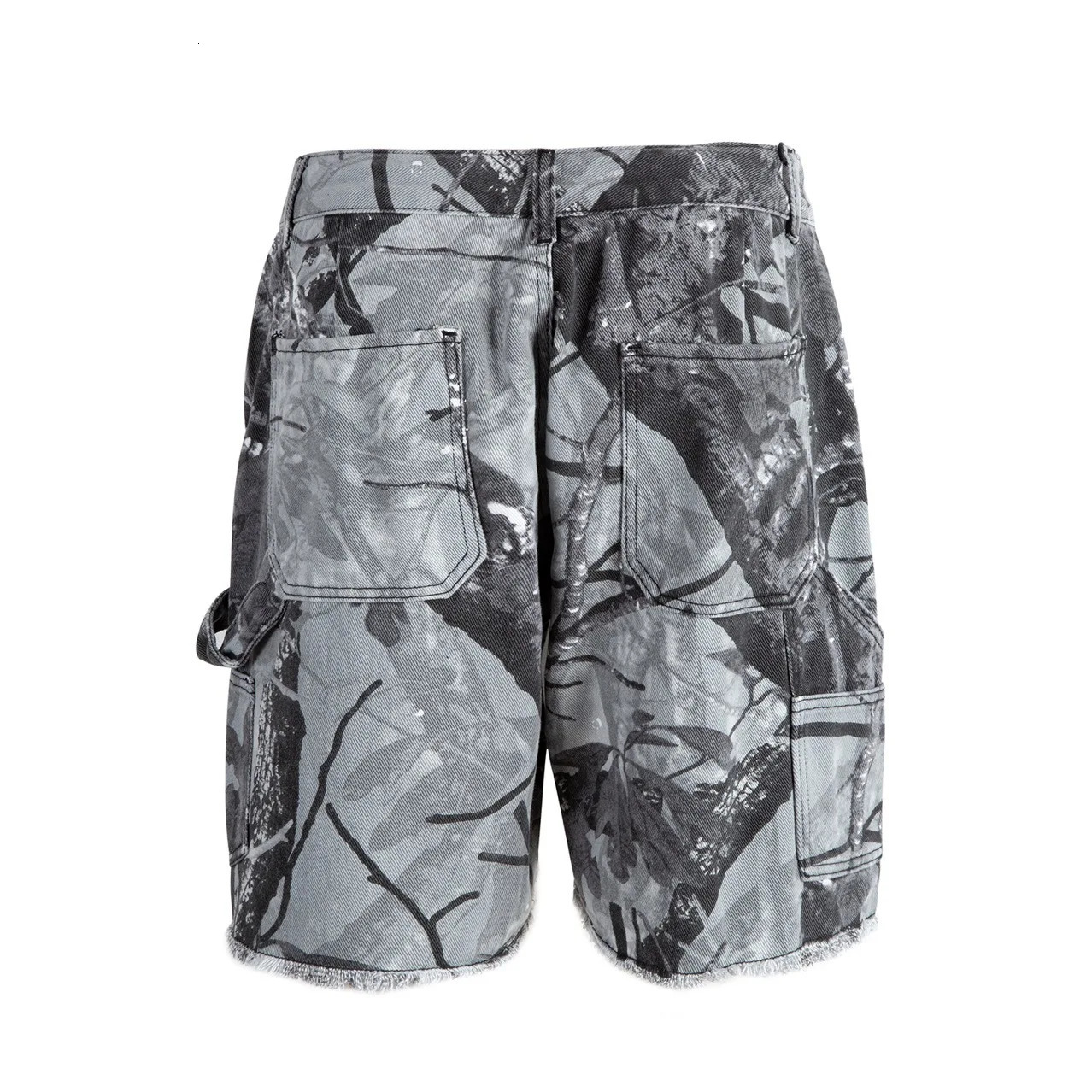Vintage Camouflage Cargo Printed Denim Shorts 2024 Summer Streetwear Y2k Vintage Cargo Loose Jeans Shorts For Male 241213
