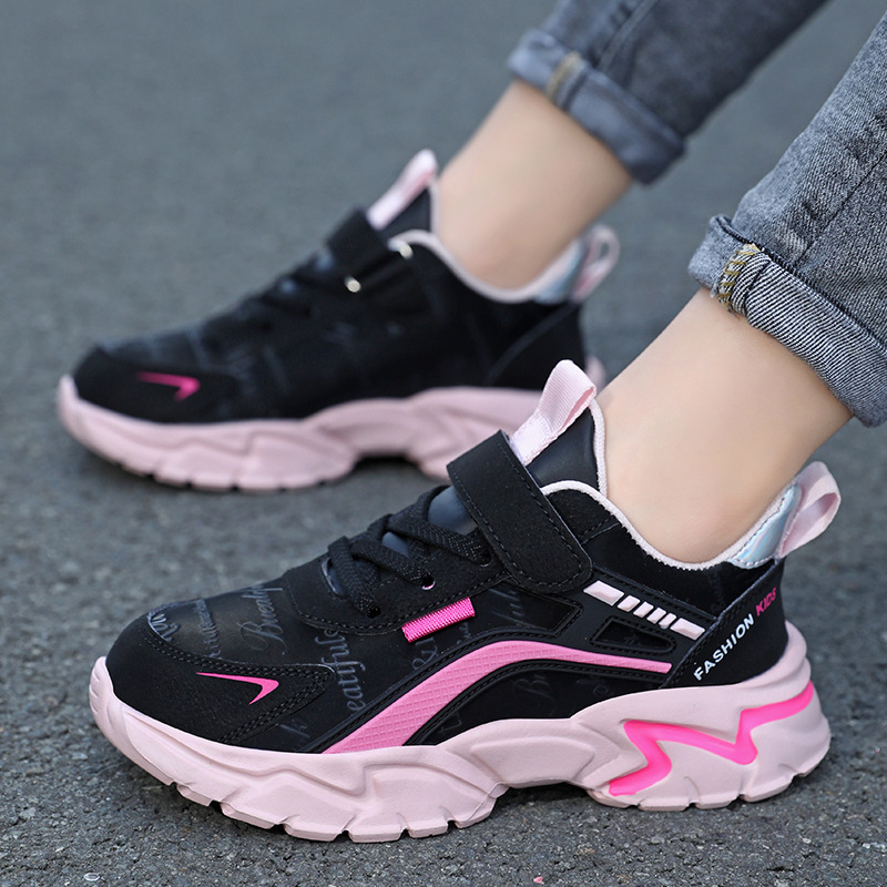 Kids Casual Boys Shoes Soft Sole Kids Shoes Non-slip Sneakers Shoes Outdoor Student's Children Pink Girls Sport Walking Footwear Size 27-39