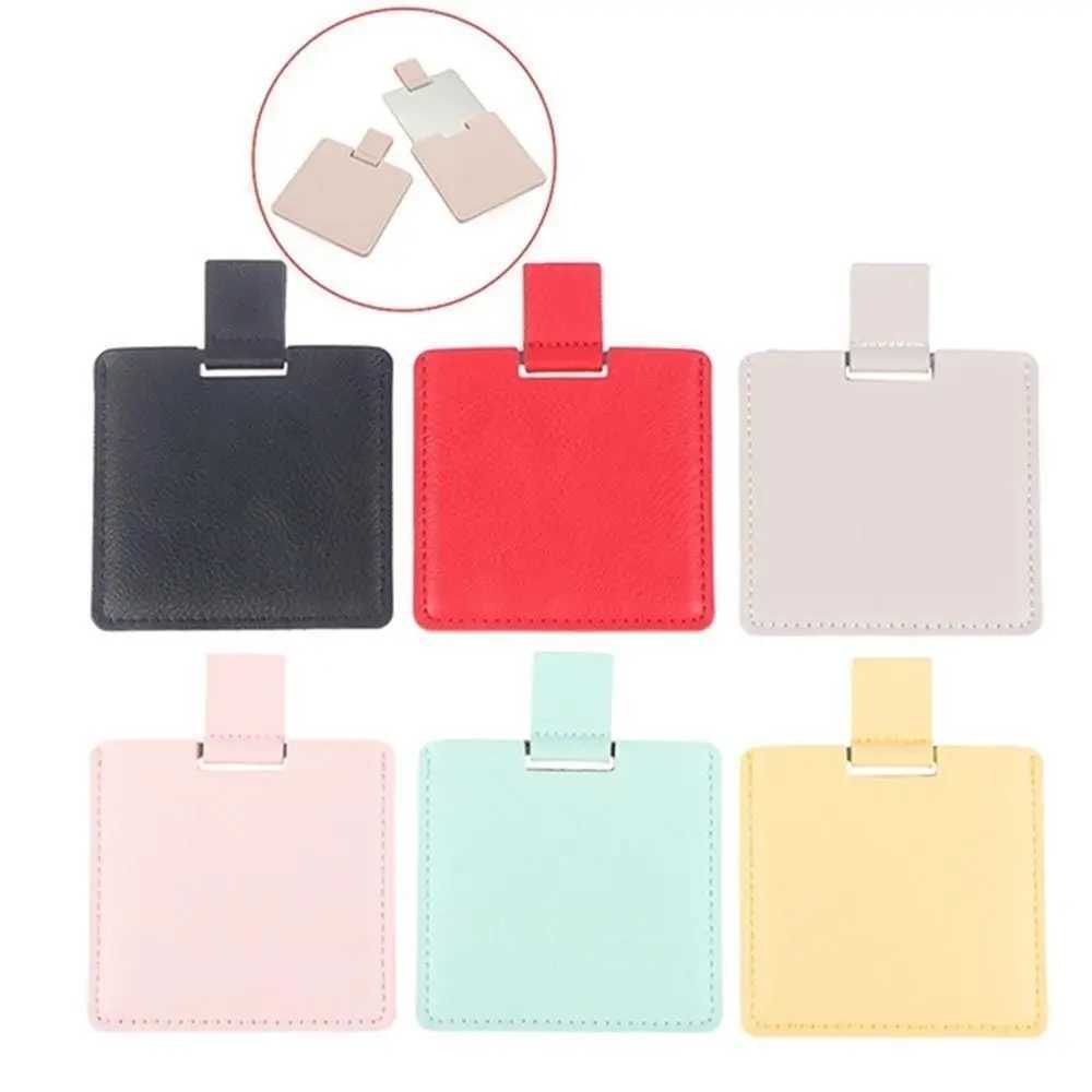 New High Quality Folding Unbreakable Makeup Mirrors Solid Color Handheld Vanity Mirror Pocket Mirror Cosmetic ToolsXJ241213