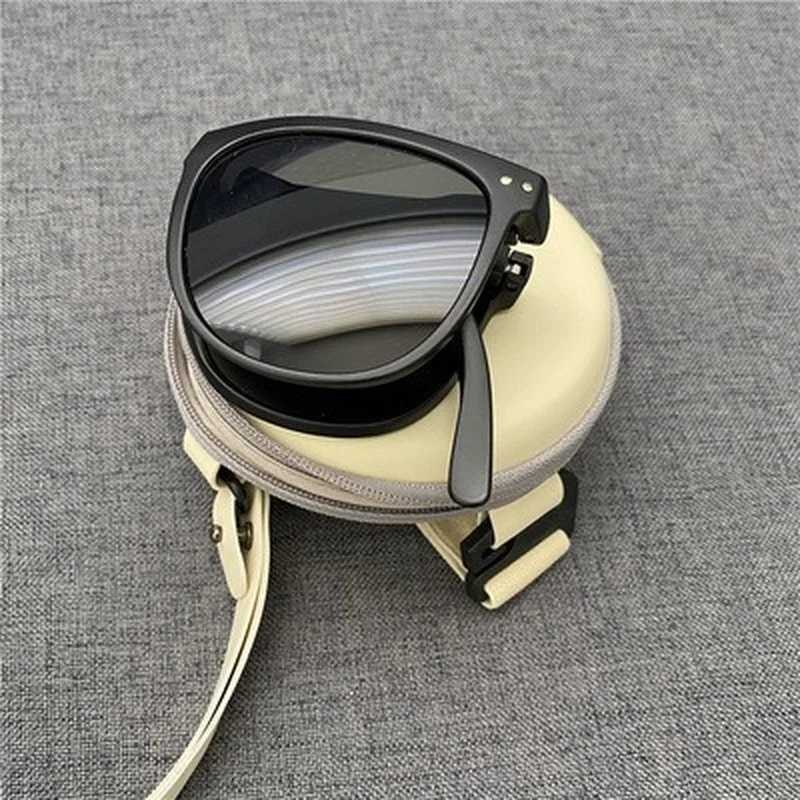New Womens Fashion Folding Sunglasses Womens Brand Designer Glasses UV400 Eyewear Lady Retro Sun Glasses Womens GogglesX241213