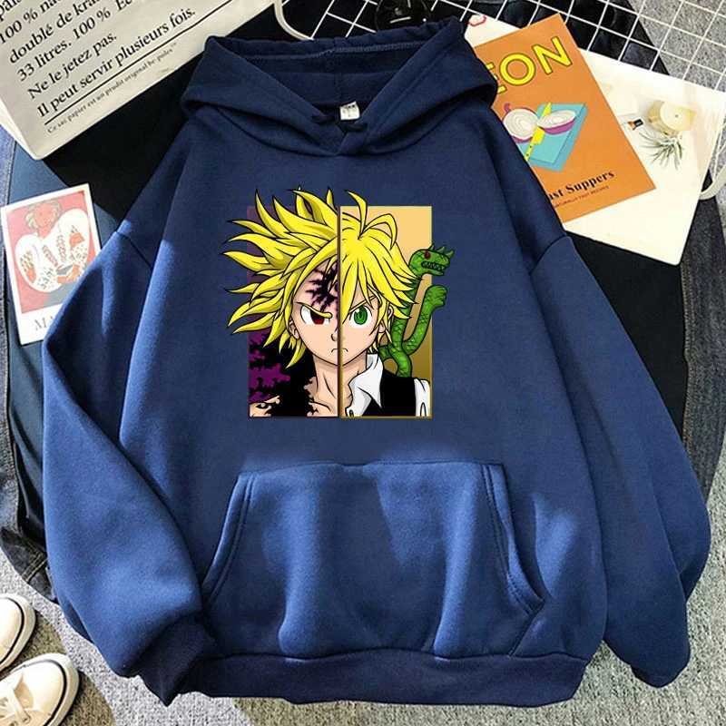 Womens Fashion Hoodie Anime Meliodas Fun Printed Mens Autumn and Winter Sportswear Unisex Long Sleeve Casual Top W241213