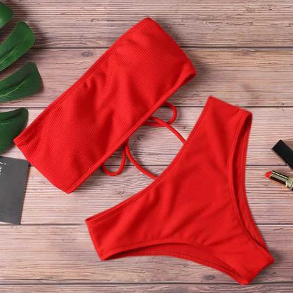 Women Bikini Set One Pieces Tie Thong Swimsuit bandage Brazilian Swimwear Ultrathin Bri TuBe Bra Erotic Lingerie MSZYC-m086XJ241212