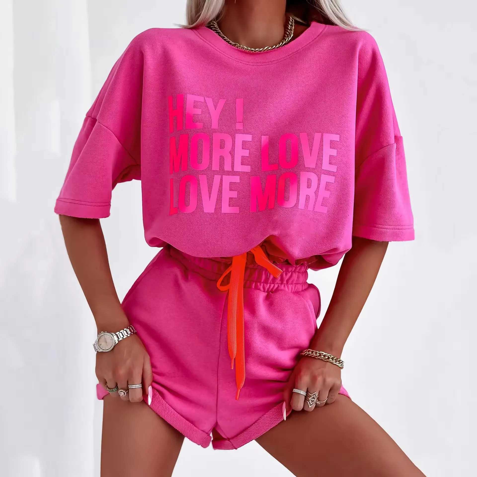 Women's Two Piece Pants New Summer model Short Set Sweat Women Biker Short Set 2 Piece Jogger Two Piece Set Women Clothing sets for women 2 piece