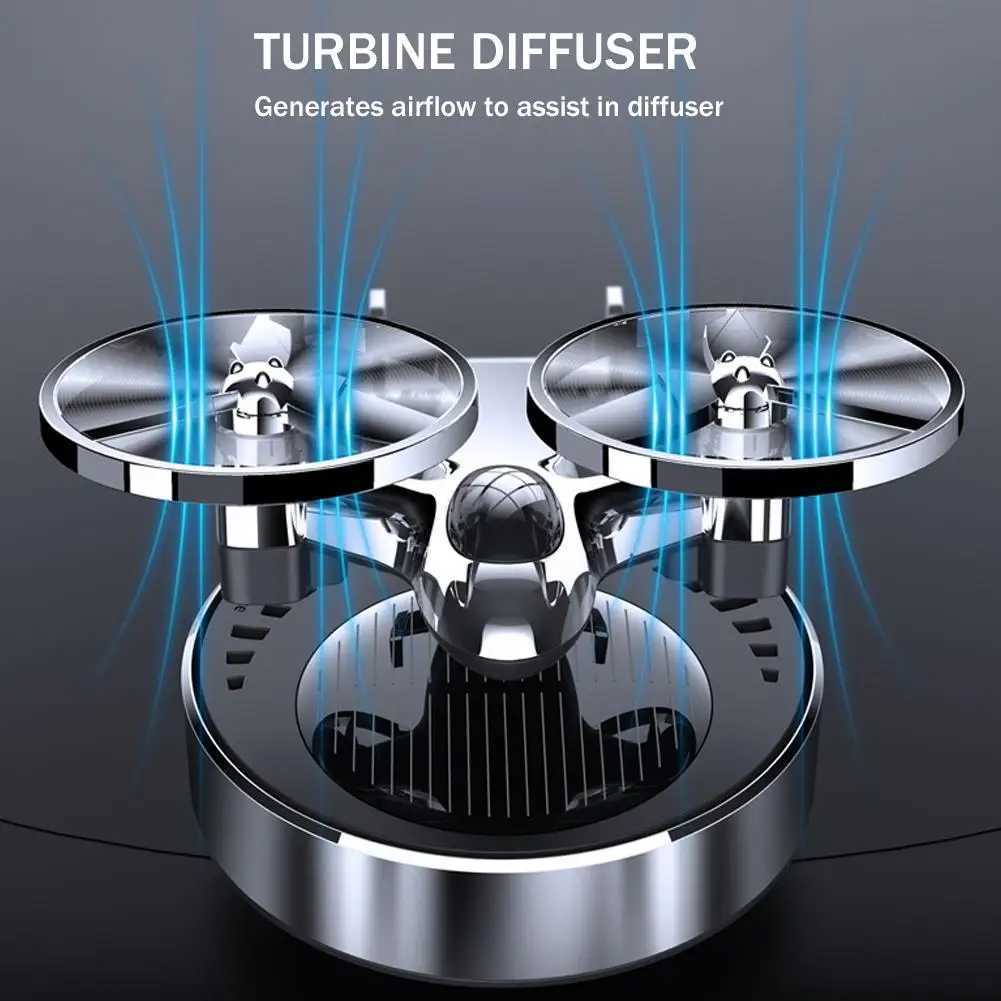 Solar Powered Rotation Heliter Solar Aroma Car Diffuser ener Alloy Aroma Fragrance Auto Air X6G8XJ241213