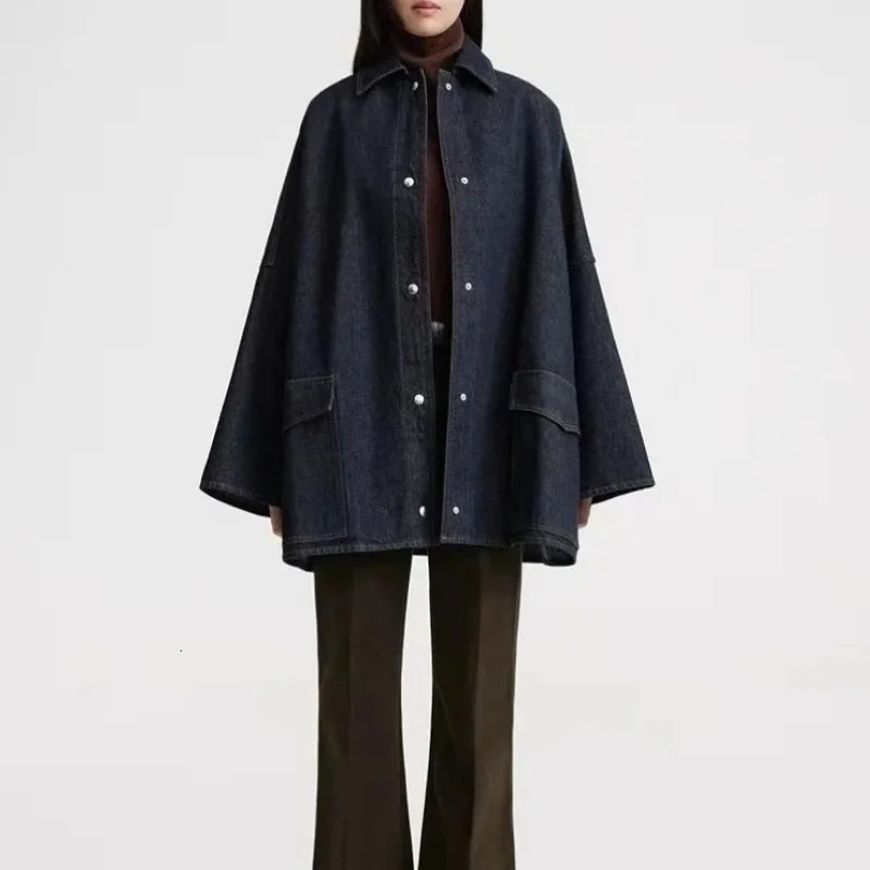 denim jacket Origina silhouette wide sleeved fried loose fit shirt modern retro large pocket 2024 241211