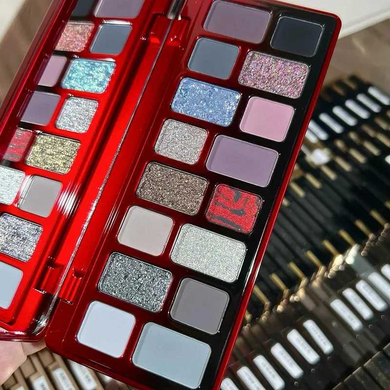 Diamond Pearl Punk Red Black eye shadow Makeup Palette Waterproof Lasting Matte Green Flash 6 Color eye shadow Makeup Palette W241213