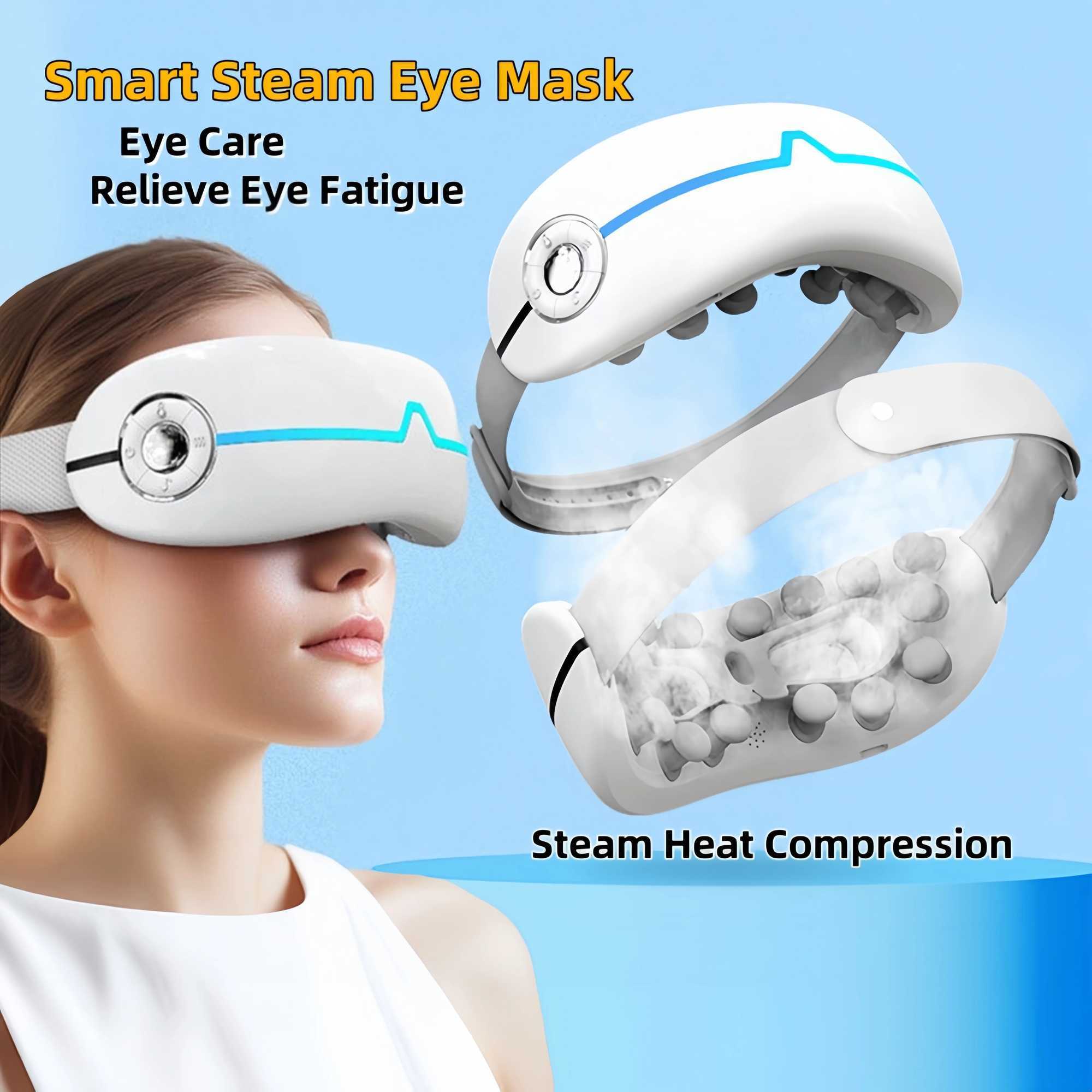 Multi effect intelligent steam eye mask electric 3D eye care massage device with hot compression eye massager W241213