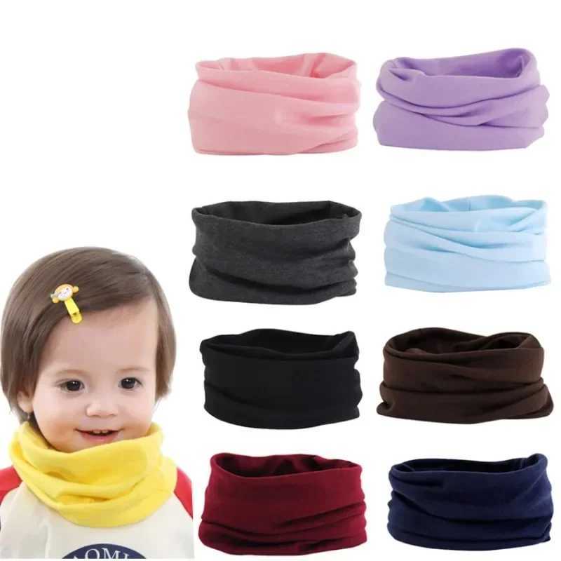 Scarves Wraps Autumn and Winter Childrens Scarf Baby Bib Baby Warm Bib Solid Color Knit Bib for Boys and Girls Baby Shawls H241213