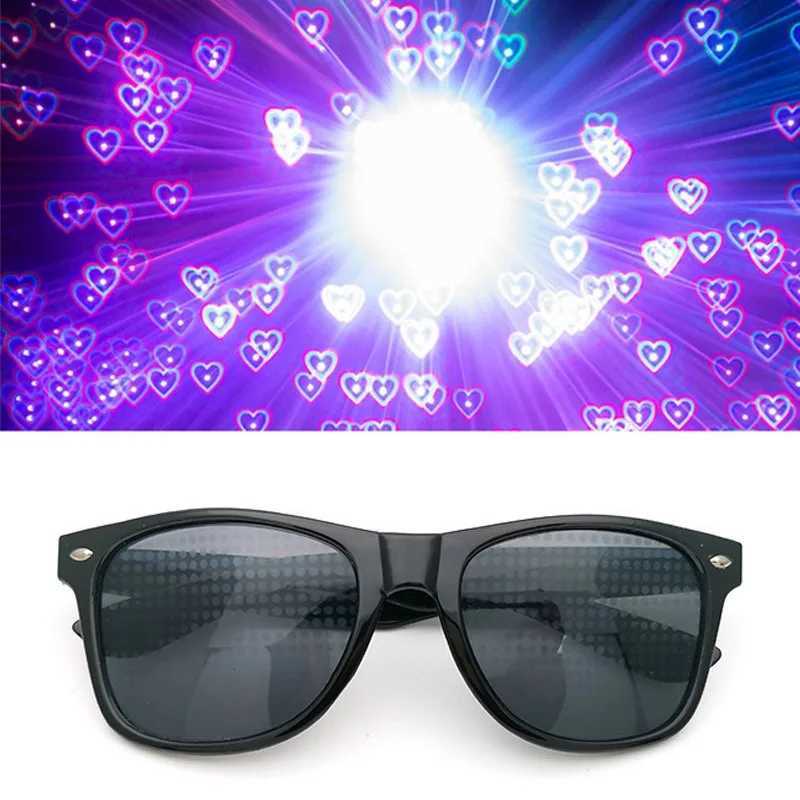 Women Fashion Diffractive Optical Fireworks Glasses Special Effect Sunglasses Adult Dance Light Show Sunglasses Female GlassesX241213