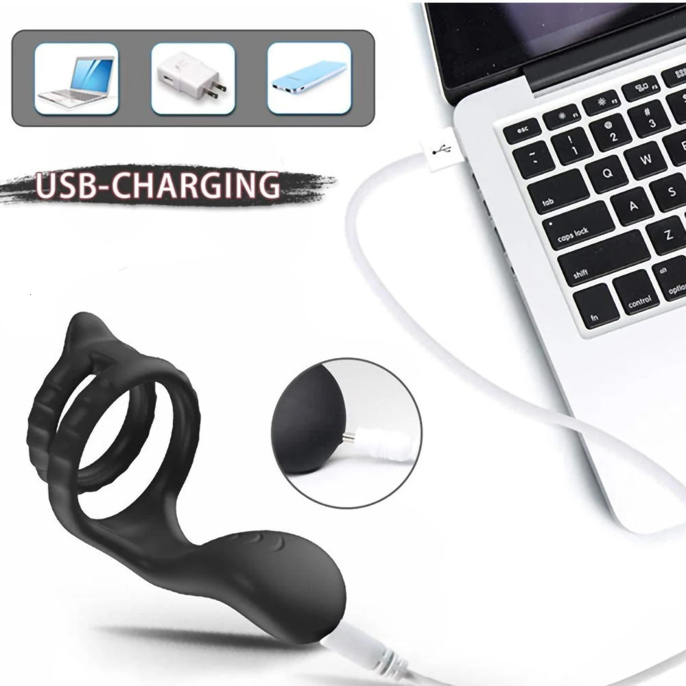 Male Silicone Penis Ring Wireless Ultra Soft CockRing 10 Vibration for Erection Enhancing Time Delay Ejaculation Sex Toy Men 241213