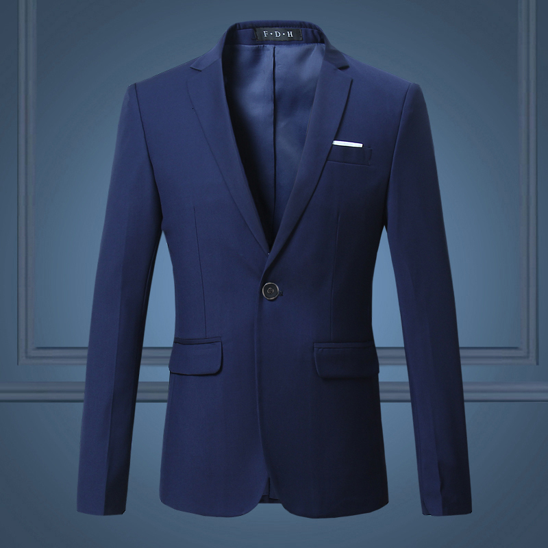 High Quality Gentleman Slim White Suit , Large Size Brands Men's Business Casual W Of Pure Color Blazers Men
