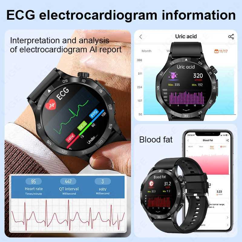 LIGE New ECG+PPG Medical Smart Watch Men 466*466 AMOLED Screen Watches SOS BT Call Waterproof Smartwatch Women For T241213
