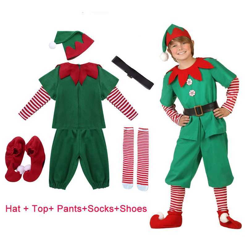 2024 Green Elf Girls Christmas Costume Festival Girls Santa Claus New Year Childrens Clothing Fancy Dress Christmas Party Dress W241213