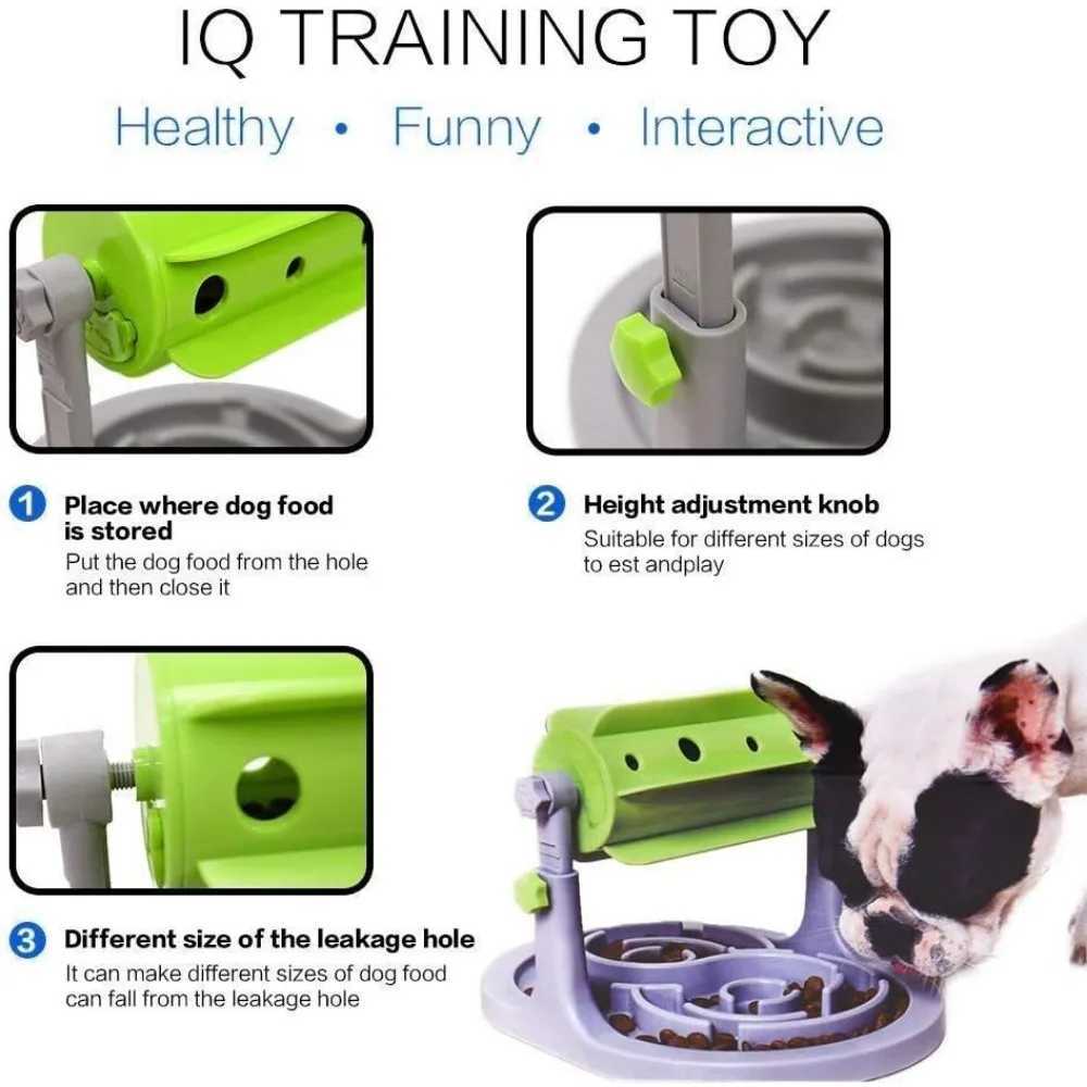 Dog Bowl Pet Jump Toy Cat Dog Food Bowl Roller Jump Eating Puzzle Slow Food Feeder Anxiety IQ Intelligent Feeding Training X241213