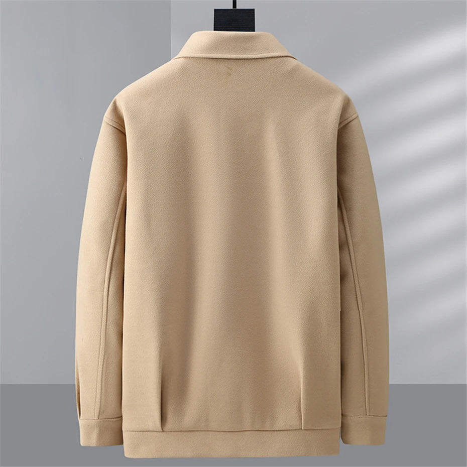 Black Wool Coat Men Plus Size 10XL 12XL Jackets Coats Autumn Winter Button Jacket Male Outerwear Big 241213