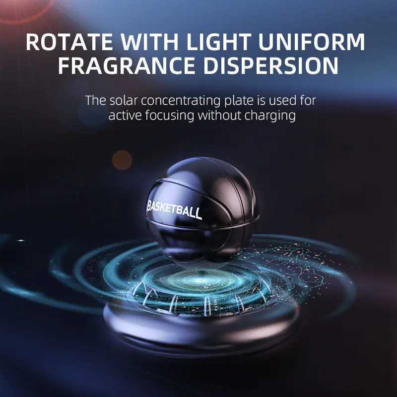 New Factory Outlet Scent Car Air ener Basketball Design Solar Rotating Auto Decoration Perfume Air Fragrance DiffuserXJ241213