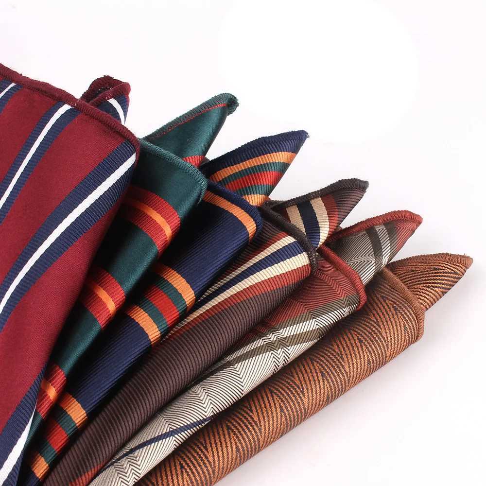 New striped pocket square mens paisley chest towel wedding kerchief mens Hanji mens handle set pocket towel W241213