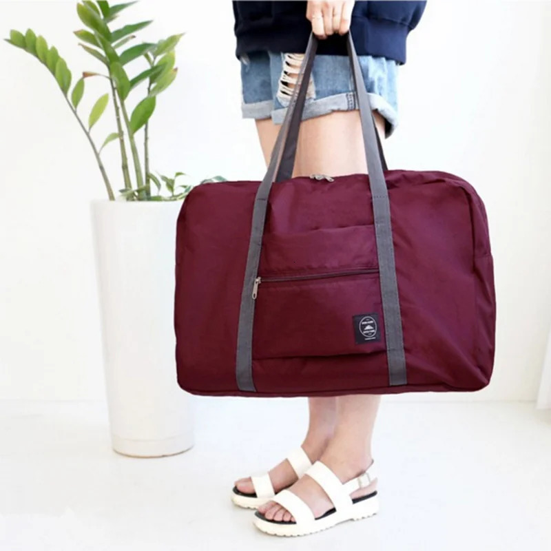 Travel Bags Stock Nylon Foldable Portable Handbags WaterProof Luggage Storage Tote Organizer for Clothing 241203