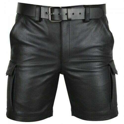 New Men's Solid Color For Foreign Trade, Club Wear Shorts, Casual Leather Shorts (Without Belt), Fashionable Quality, Classic