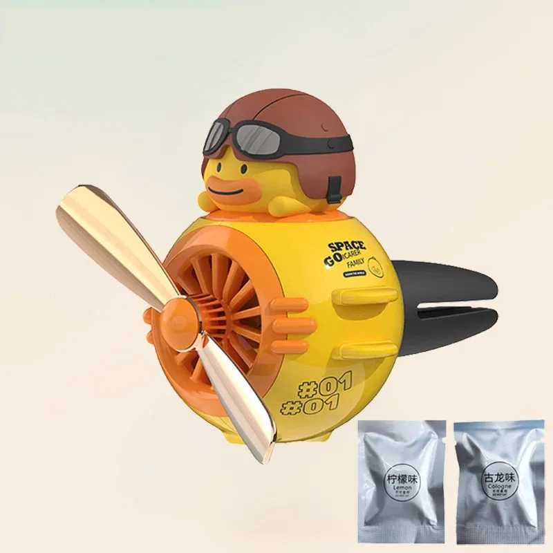 Cute Car Air ener Air Vent Clip Cartoon Duck Pilot Aroma Diffuser Rotating Solid Auto Perfume OrnamentsXJ241213