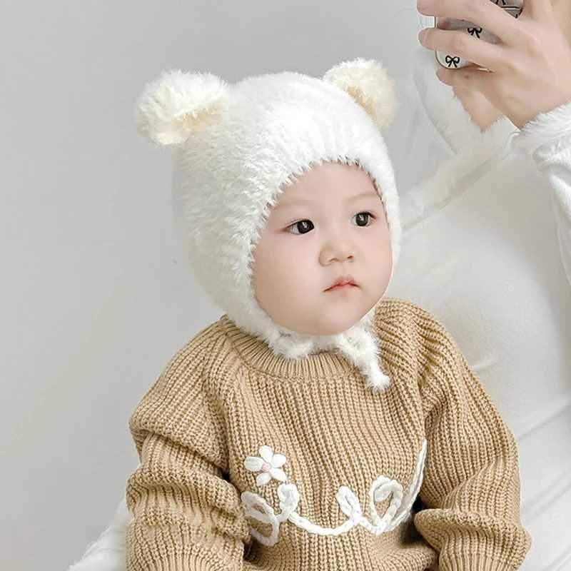 Baby Knitted Hat Comfortable Warm Bonnet Caps with Bear Ears Designing for Infant 6 Months to 3 Years OldXJ241213