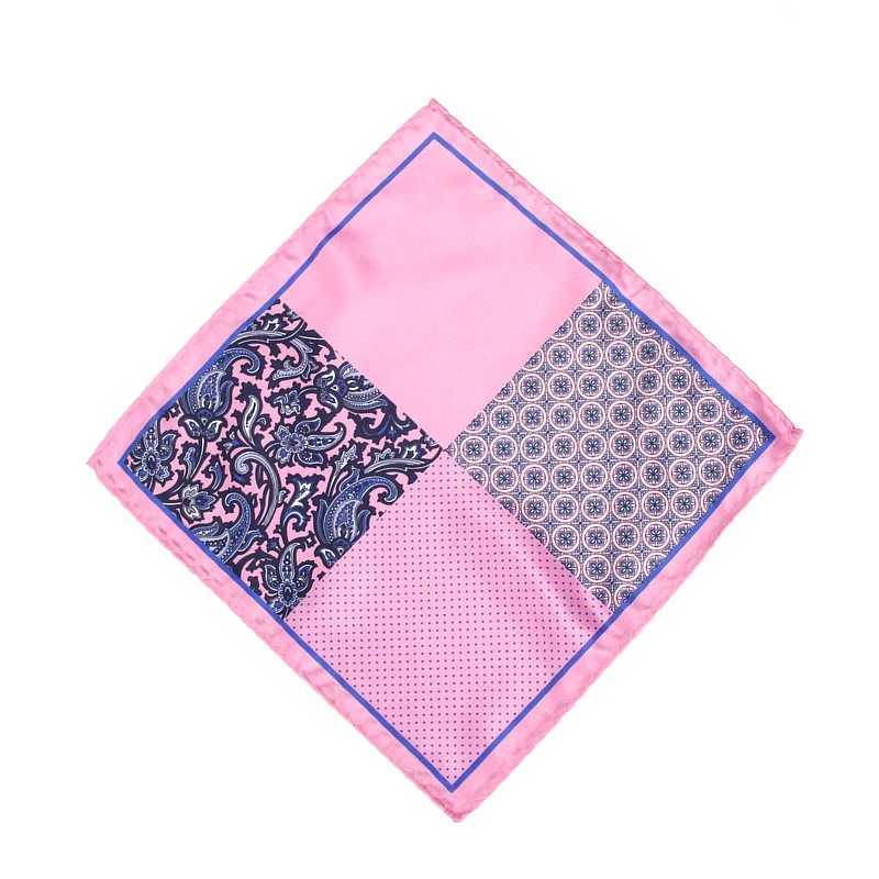 Mens Brand Handkerchief Vintage Paisley Dot Solid Pocket Square Soft Silk Hankies Wedding Party Colorful Hanky Chest Towel Gift W241213