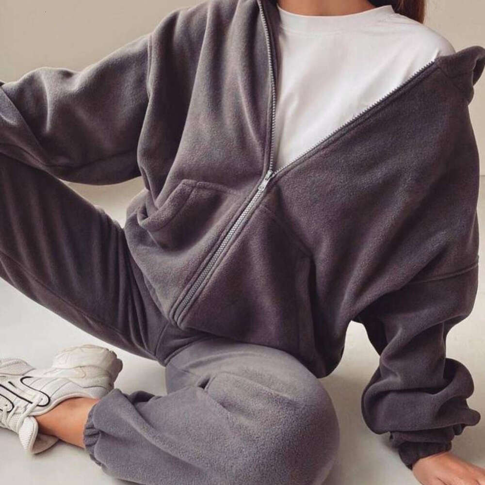 European American Autumn Winter Foreign Trade Women's New Sports Leisure Hoodie Set Trendy Clothing Fashionable And Casual Temperament