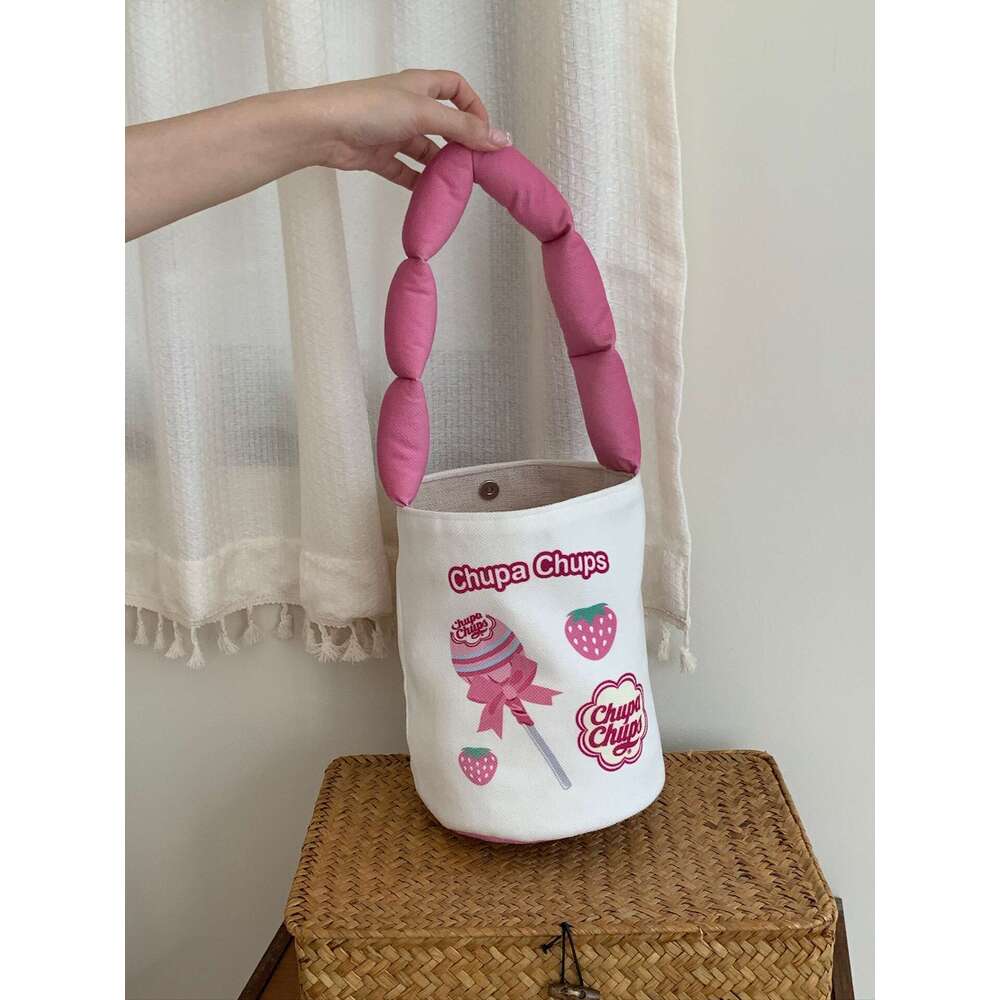Treasure Bead New Canvas Small Design, Handbag, Underarm Women's Bucket Bag, Student Bag