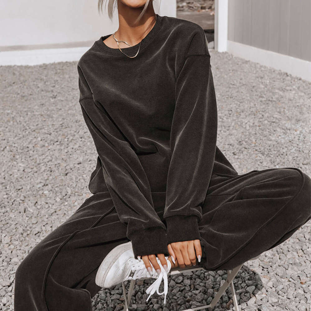 New European American Women's Loose Sports Hoodie Two-Piece Set, Trendy Clothing, Fashionable And Casual Temperament