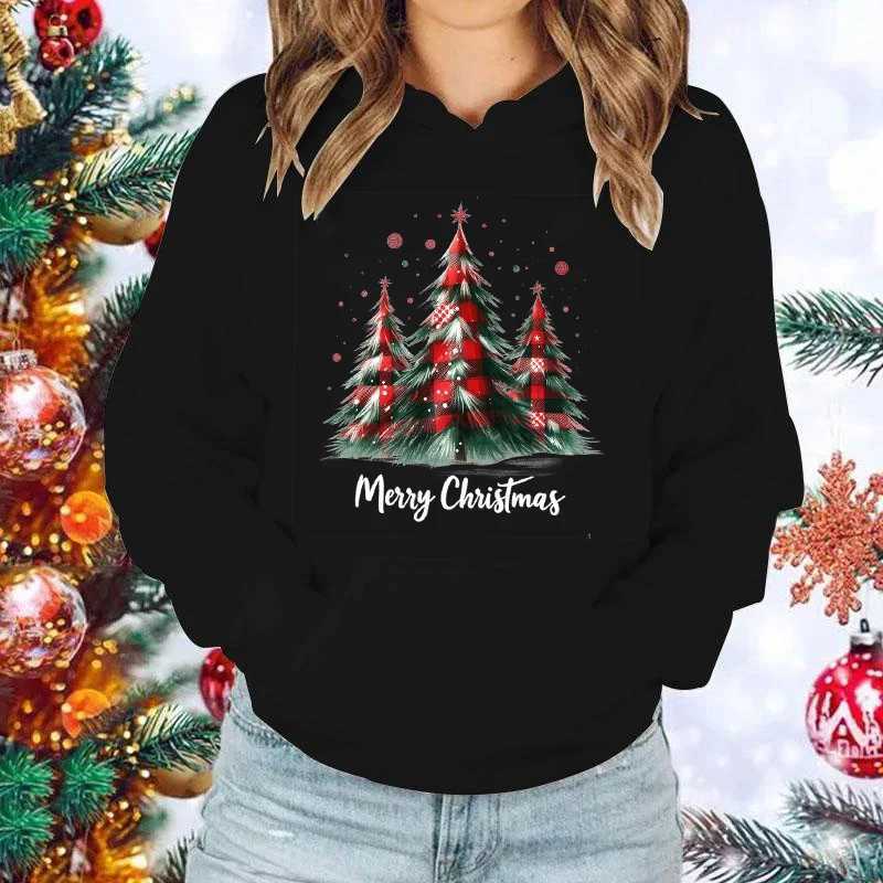 New Christmas tree print hoodie for men autumn and winter sportswear fashionable streetwear zipper Christmas hoodie W241213
