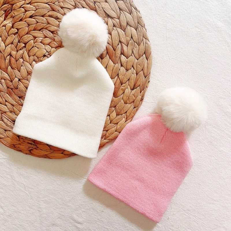 Winter Knit Baby Hat Warm Beanies for Boys Girls Infant Toddlers Baby Beanies with Single Pompoms for 6 Months to 2 YearXJ241213