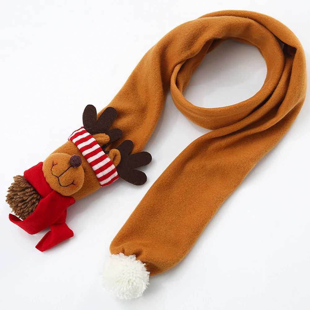 Scarves Wraps 1Pc Christmas Scarf with Cartoon Santa Claus Scarf Snowman Scarf Elk Scarf Winter Christmas Scarves Christmas Gift 2024 New H241213