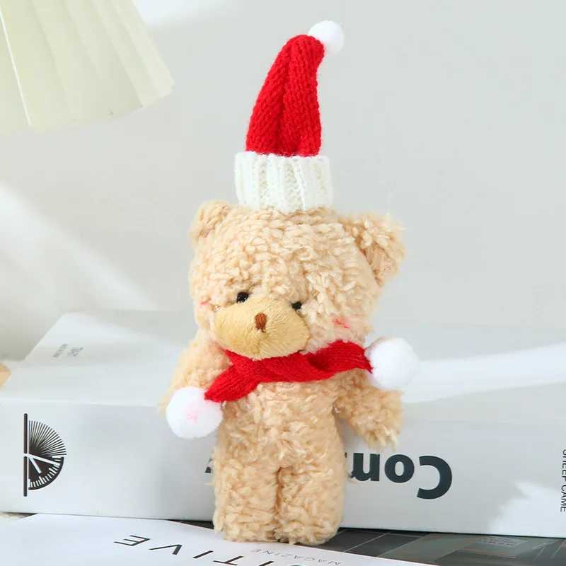 Scarves Wraps 1pcs Christmas Miniature Santa Hat Scarf Stuffed Bear Christmas Costume Wine Bottles Hat Xmas Decoration Party Supplies H241213