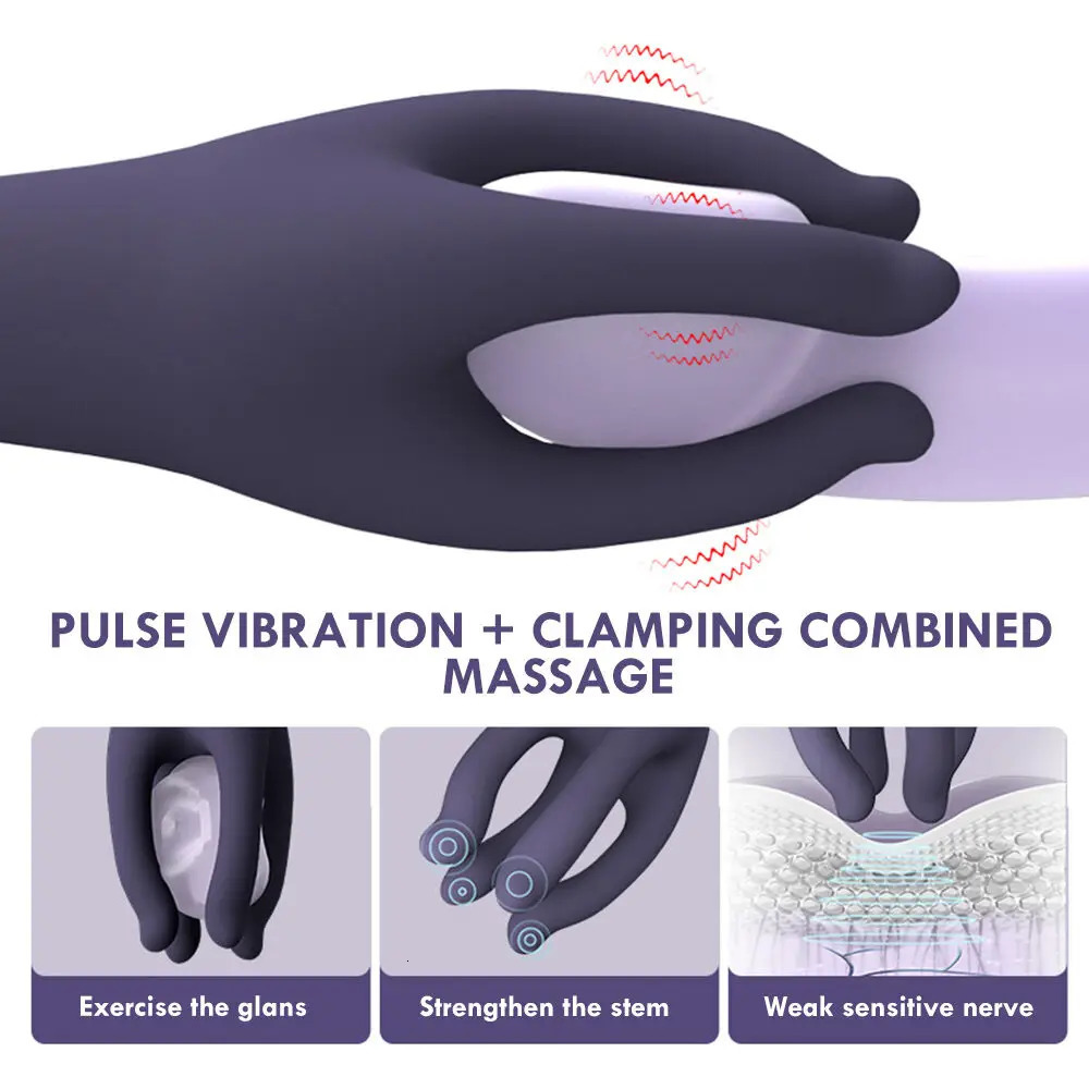 Trainer Glans for Men Powerful Vibrating Penis Sex Toys G Spot Masturbator Soft Fingertip Prolong Endurance Massage Vibrator 241213